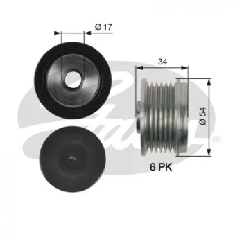 Poulie roue libre, alternateur GATES OAP7135