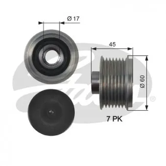 Poulie roue libre, alternateur GATES OAP7136