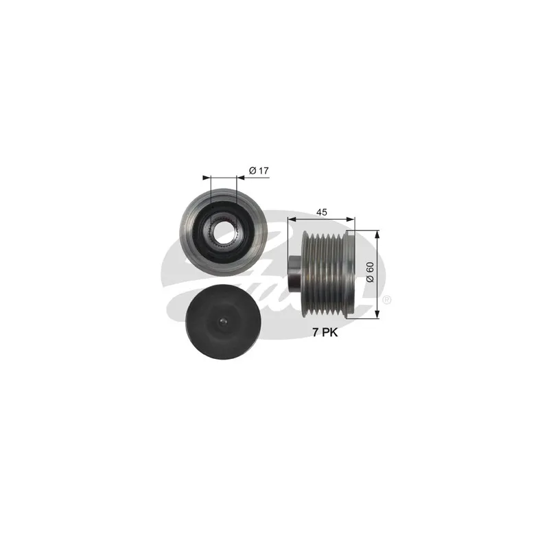 Poulie roue libre, alternateur GATES OAP7136