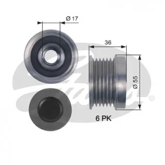 Poulie roue libre, alternateur GATES OAP7138