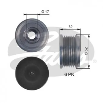 Poulie roue libre, alternateur GATES OAP7140