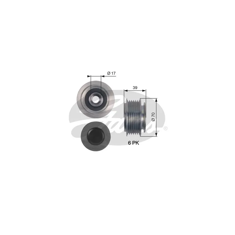 Poulie roue libre, alternateur GATES OAP7143
