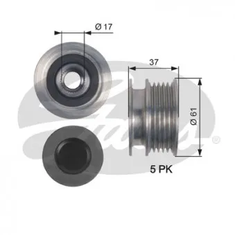 Poulie roue libre, alternateur GATES OAP7145