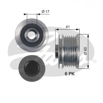 Poulie roue libre, alternateur GATES OAP7147