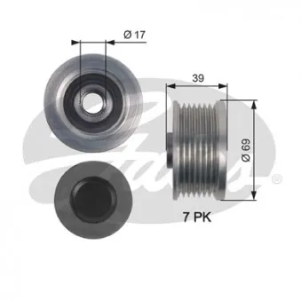 Poulie roue libre, alternateur GATES OAP7149