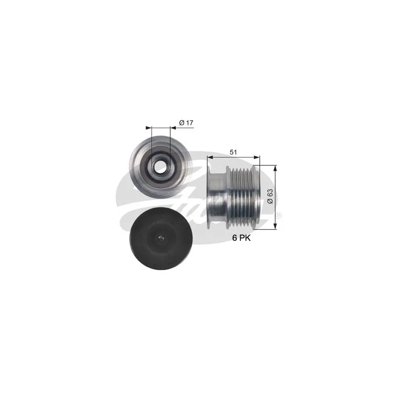 Poulie roue libre, alternateur GATES OAP7150