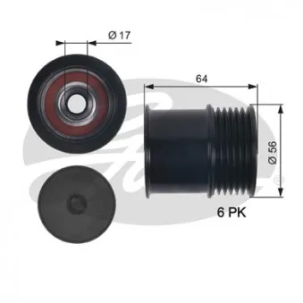 Poulie roue libre, alternateur GATES OAP7151