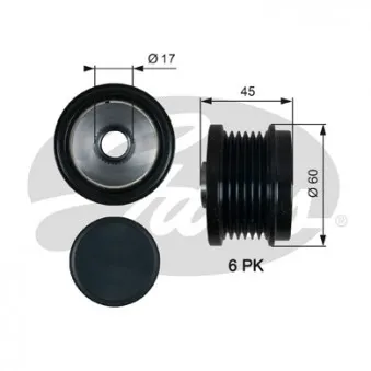 Poulie roue libre, alternateur GATES OAP7155