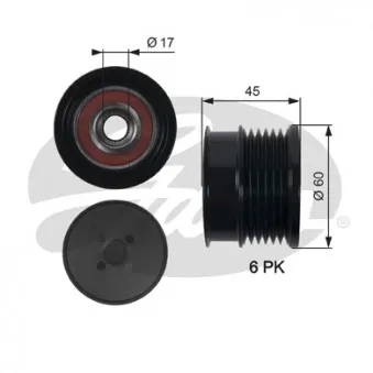 Poulie roue libre, alternateur GATES OAP7156