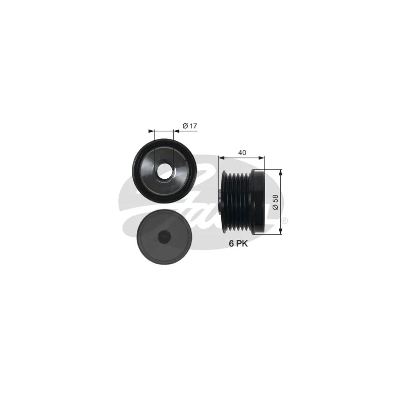 Poulie roue libre, alternateur GATES OAP7158