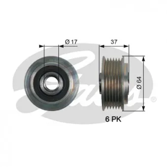 Poulie roue libre, alternateur GATES OAP7160