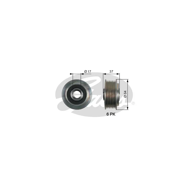 Poulie roue libre, alternateur GATES OAP7160