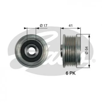 Poulie roue libre, alternateur GATES OAP7161