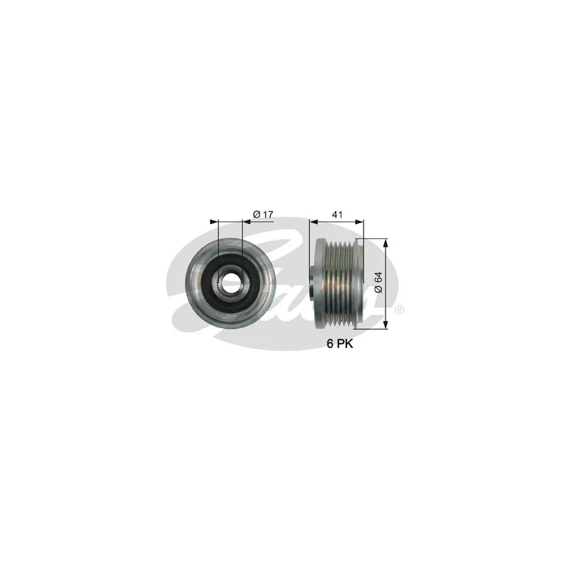 Poulie roue libre, alternateur GATES OAP7162