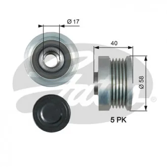 Poulie roue libre, alternateur GATES OAP7163