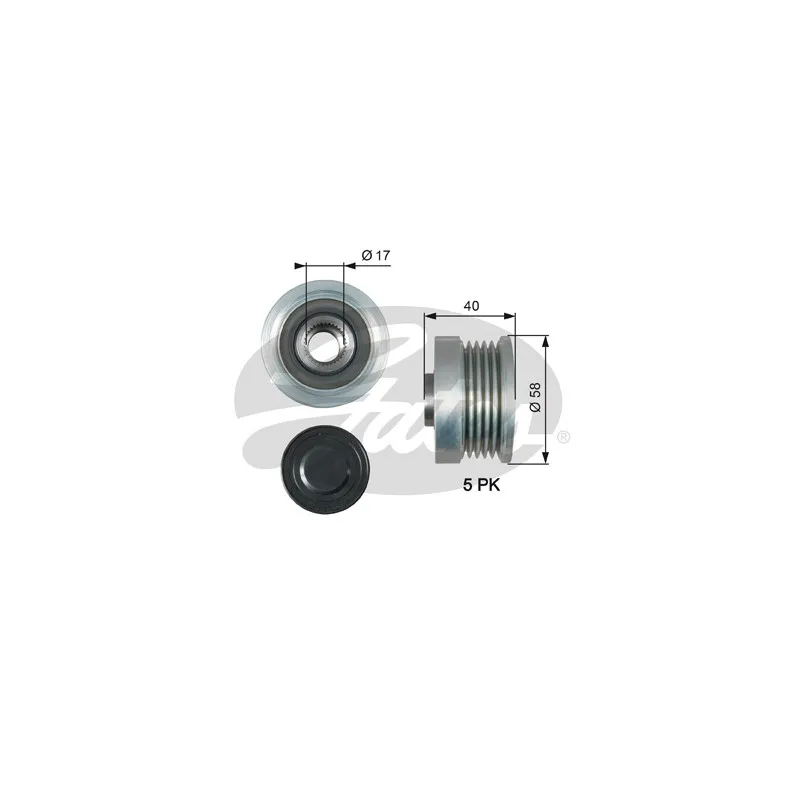 Poulie roue libre, alternateur GATES OAP7163