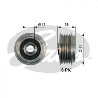 Poulie roue libre, alternateur GATES OAP7165