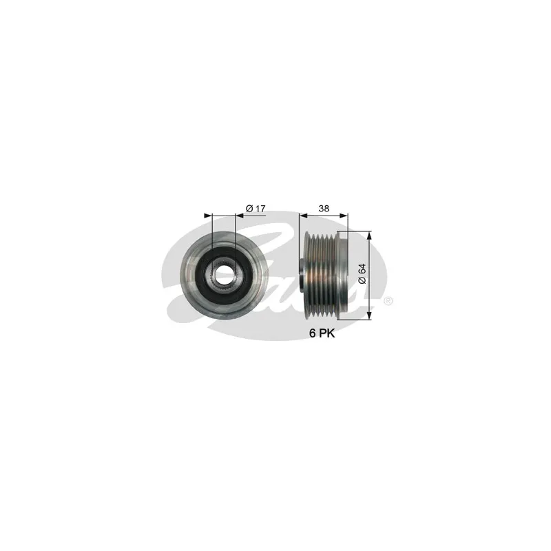 Poulie roue libre, alternateur GATES OAP7165