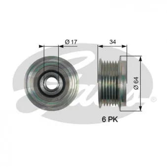 Poulie roue libre, alternateur GATES OAP7167