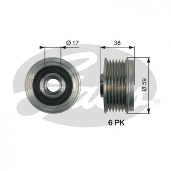 Poulie roue libre, alternateur GATES OAP7168