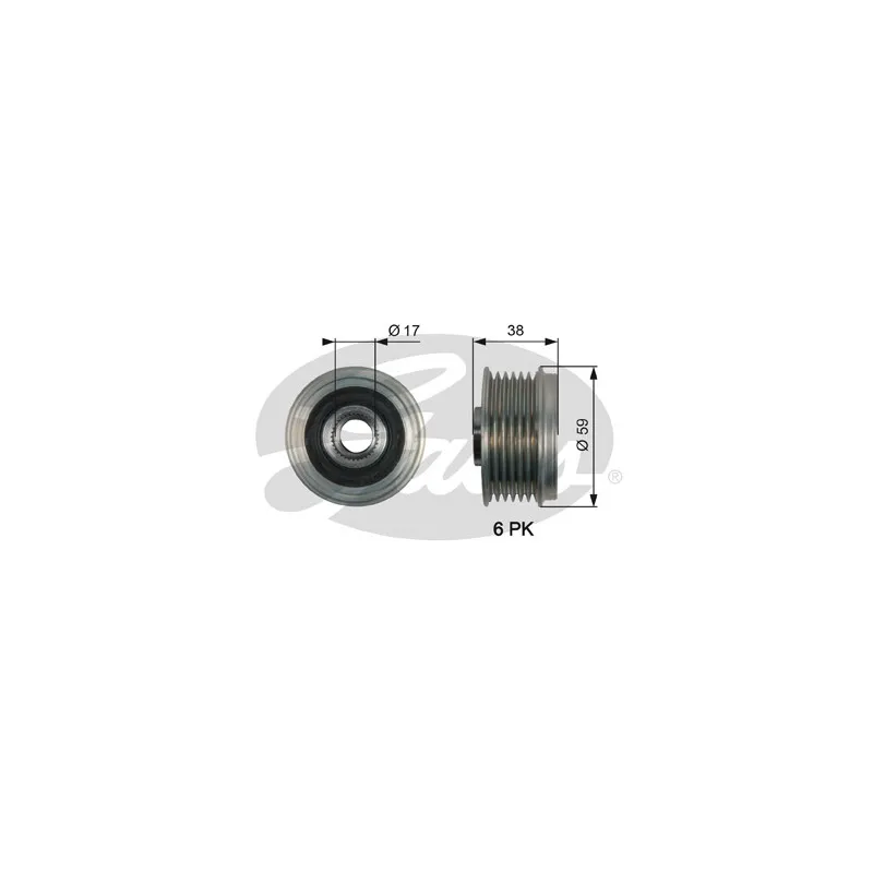 Poulie roue libre, alternateur GATES OAP7168