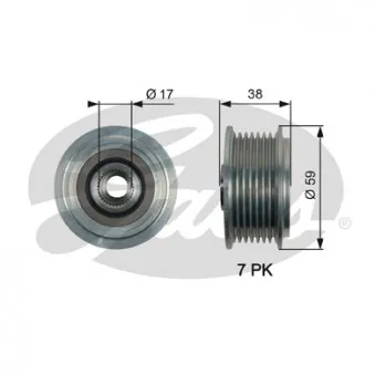 Poulie roue libre, alternateur GATES OAP7169