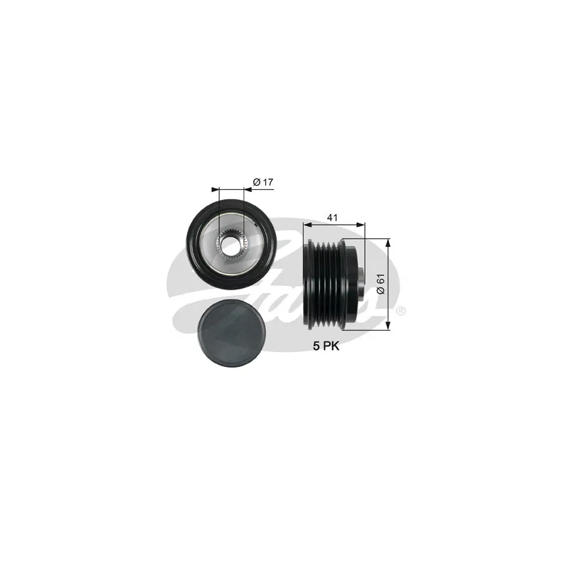 Poulie roue libre, alternateur GATES OAP7173