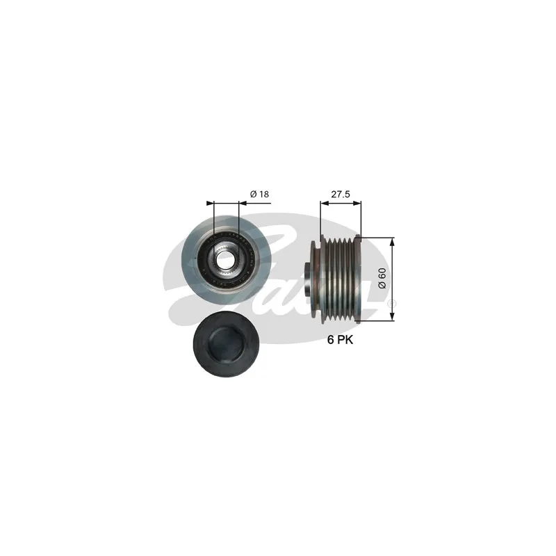 Poulie roue libre, alternateur GATES OAP7176