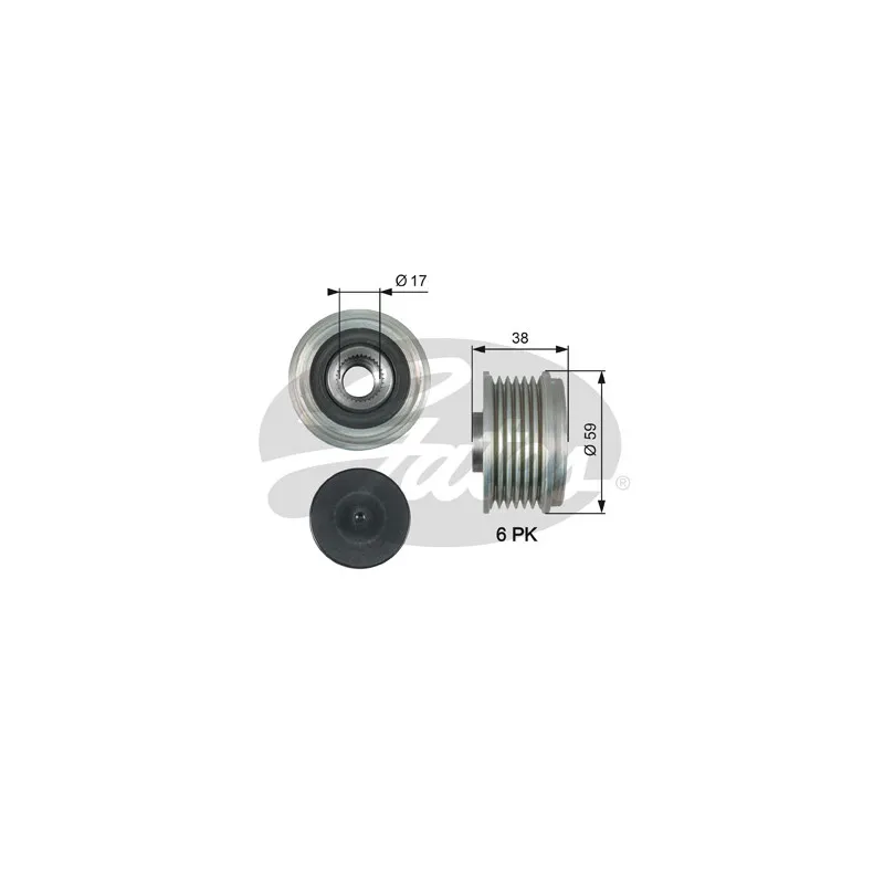 Poulie roue libre, alternateur GATES OAP7177