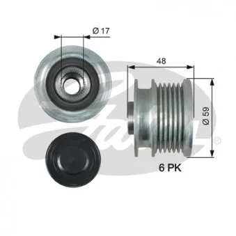 Poulie roue libre, alternateur GATES OAP7178