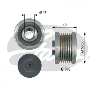 Poulie roue libre, alternateur GATES OAP7179