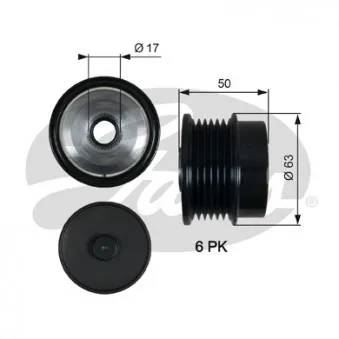 Poulie roue libre, alternateur GATES OAP7186