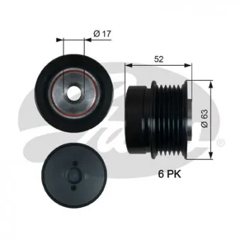 Poulie roue libre, alternateur GATES OAP7187