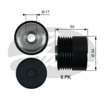 Poulie roue libre, alternateur GATES OAP7188