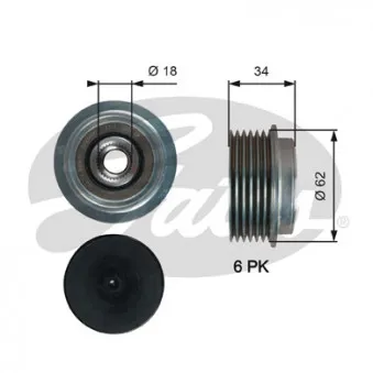Poulie roue libre, alternateur GATES OAP7203