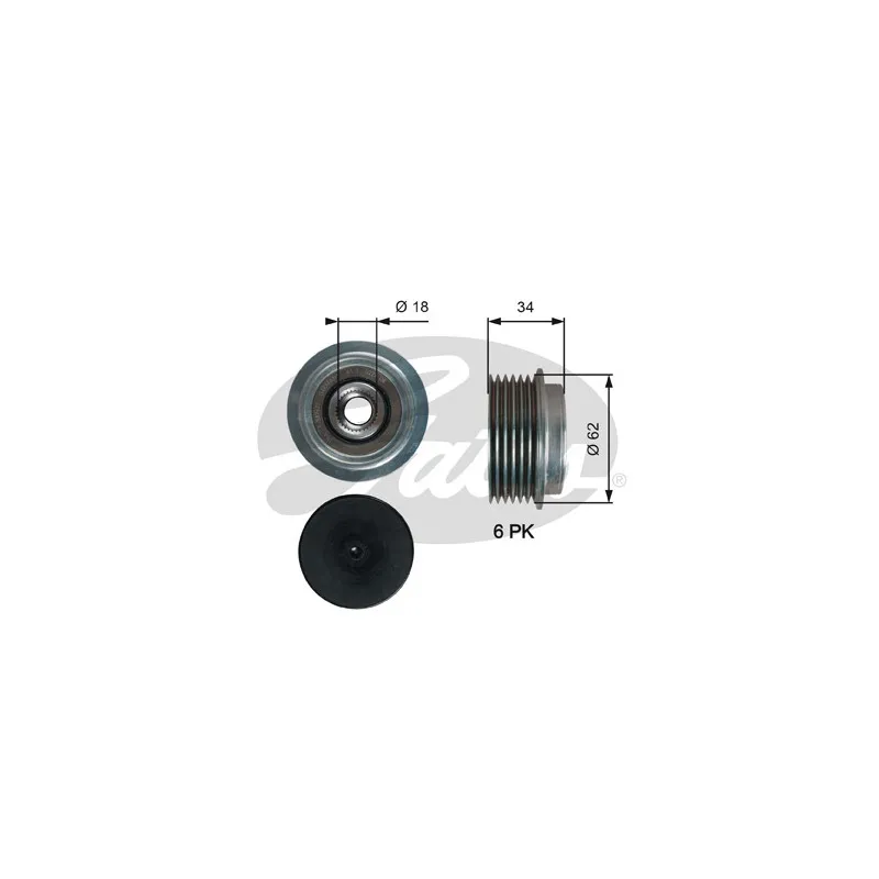 Poulie roue libre, alternateur GATES OAP7203