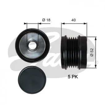 Poulie roue libre, alternateur GATES OAP7209