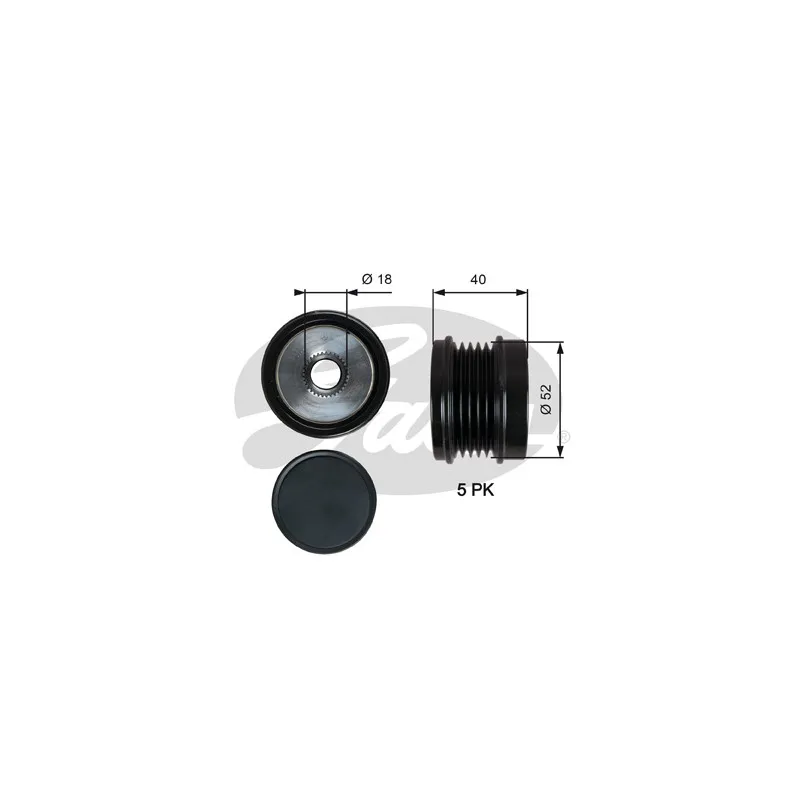 Poulie roue libre, alternateur GATES OAP7209