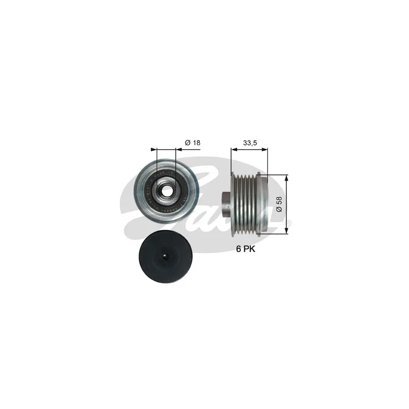 Poulie roue libre, alternateur GATES OAP7210