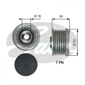 Poulie roue libre, alternateur GATES OAP7213