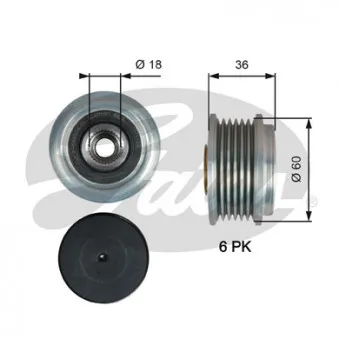 Poulie roue libre, alternateur GATES OAP7215