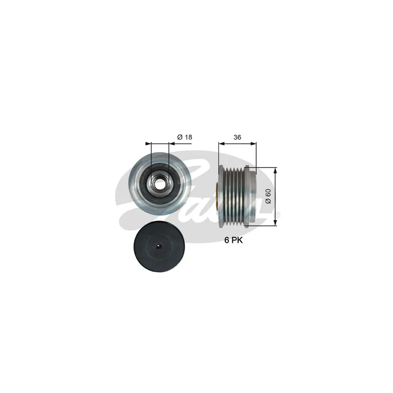 Poulie roue libre, alternateur GATES OAP7215