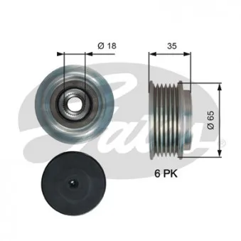 Poulie roue libre, alternateur GATES OAP7217