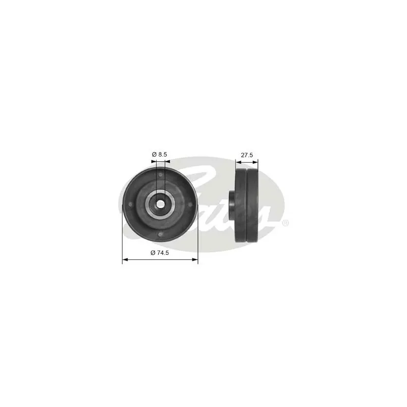 Poulie renvoi/transmission, courroie de distribution GATES T41174