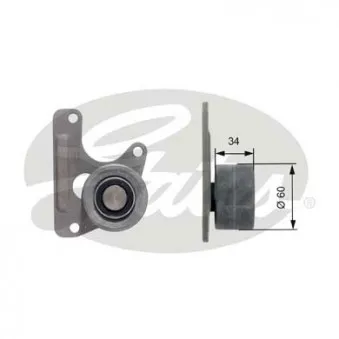 Poulie renvoi/transmission, courroie de distribution GATES T42068