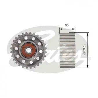 Poulie renvoi/transmission, courroie de distribution GATES T42100