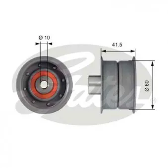Poulie renvoi/transmission, courroie de distribution GATES T42106