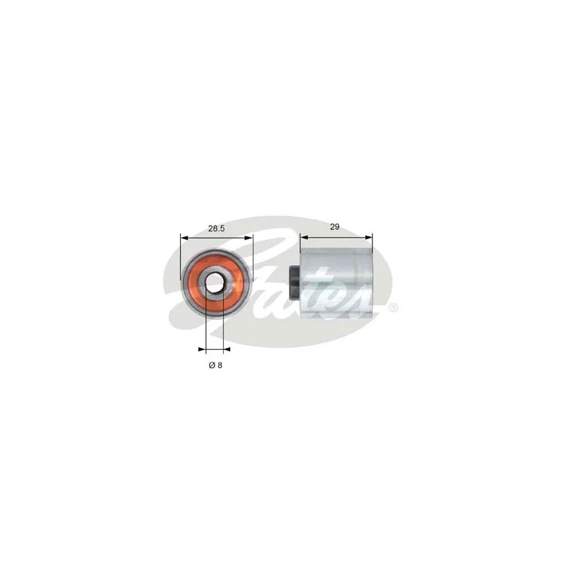 Poulie renvoi/transmission, courroie de distribution GATES T42148