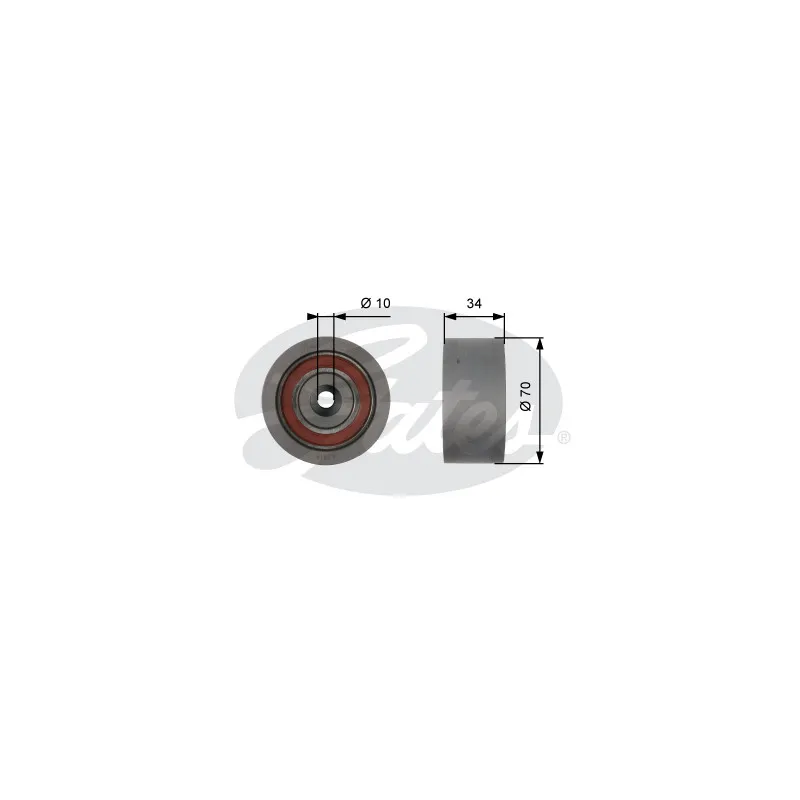 Poulie renvoi/transmission, courroie de distribution GATES T42159