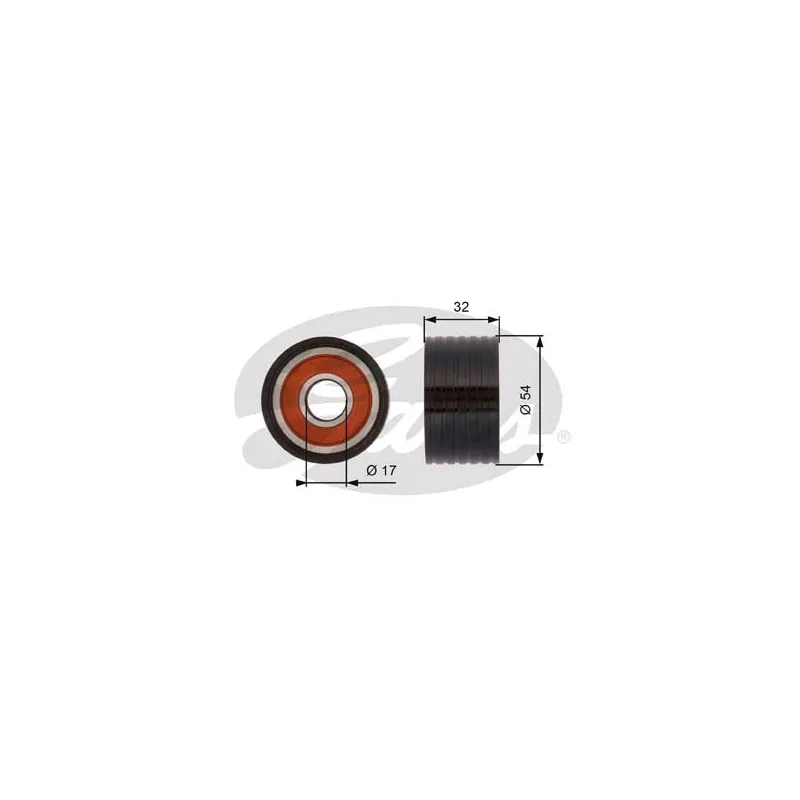Poulie renvoi/transmission, courroie de distribution GATES T42166